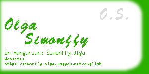 olga simonffy business card